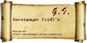 Gerstmayer Iziás névjegykártya